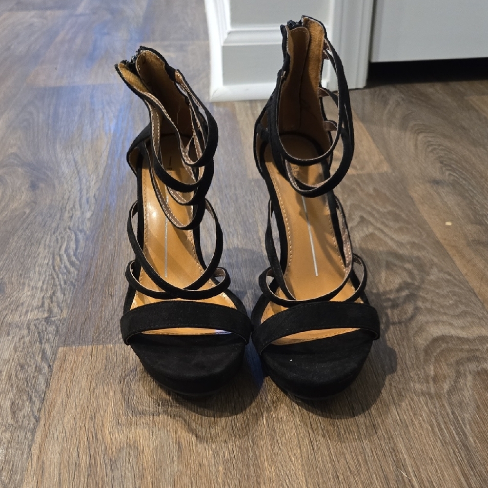 Report Black Strappy Heels